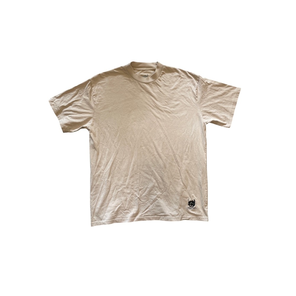 G59 Records Skull Logo Embroidered T-Shirt Tan Beige Mens Large Suicideboys